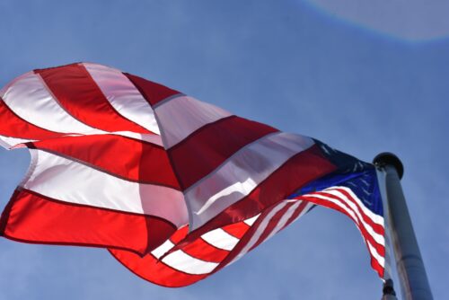 american flag windy
