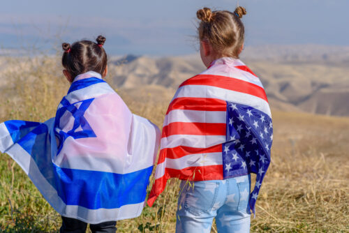 Israeli U.S. flags